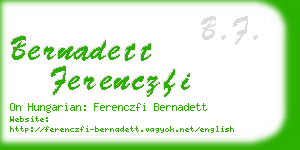 bernadett ferenczfi business card